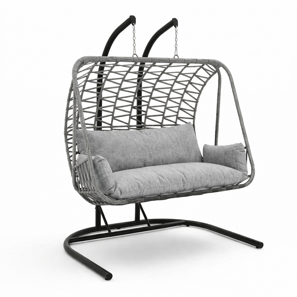 Balina Çift Kişilik İpli Salıncak - Gri